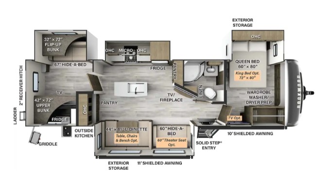 2024 FOREST RIVER ROCKWOOD 8336BH, , floor-plans-day image number 0